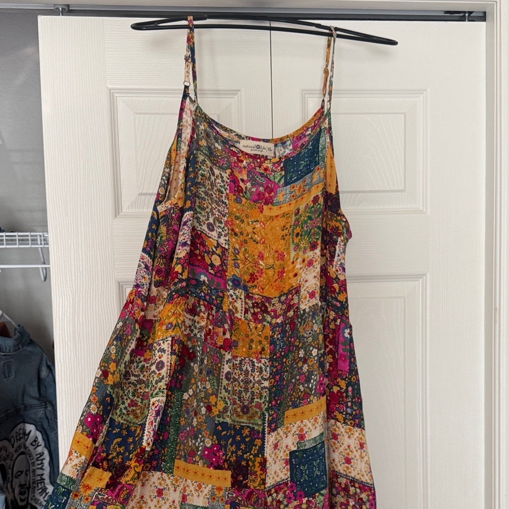 NATURAL LIFE Colorful Patchwork Mini Dress